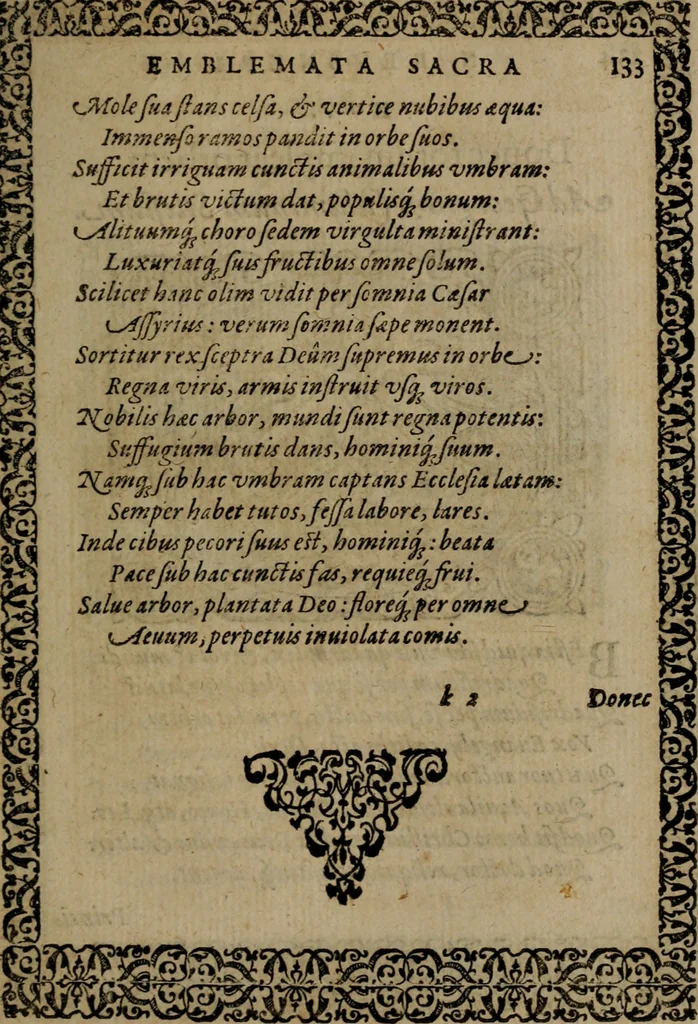 An illustration from Epigrammata Philippi Melanthonis selectiora : formvlis precvm, historiis, paraphrasi dictorum diuinorum, & sententijs grauissimis maxime insignia, 1583, leaf 476