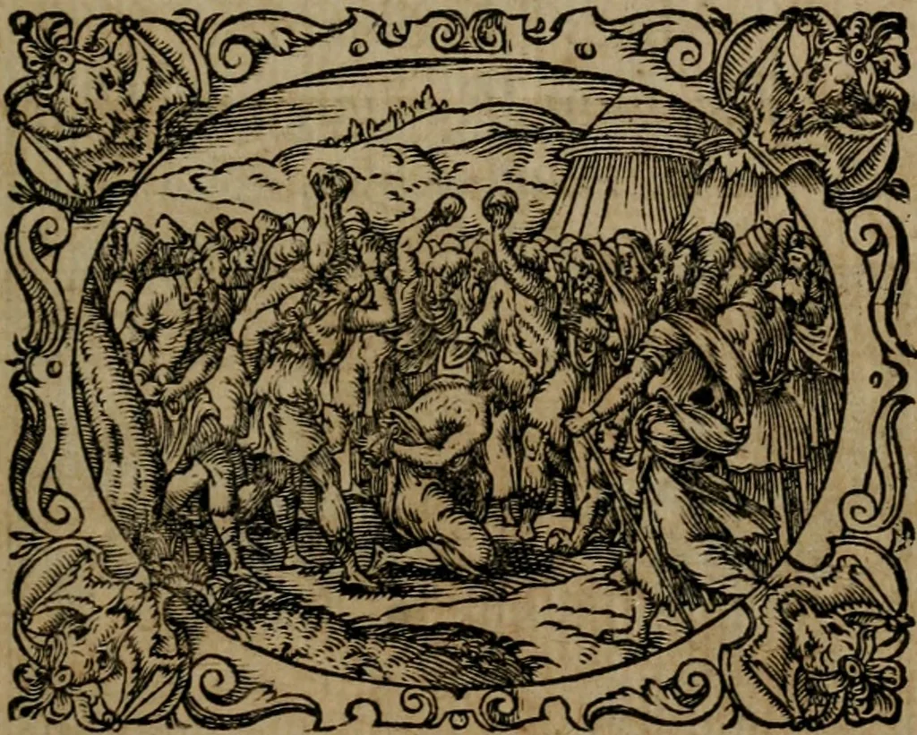 An illustration from Epigrammata Philippi Melanthonis selectiora : formvlis precvm, historiis, paraphrasi dictorum diuinorum, & sententijs grauissimis maxime insignia, 1583, leaf 492