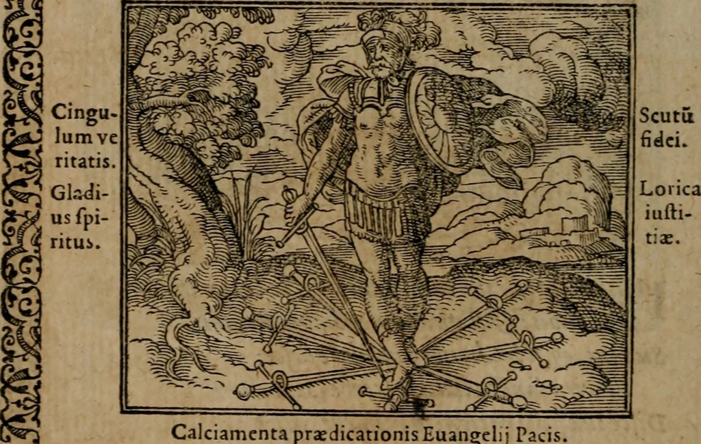 An illustration from Epigrammata Philippi Melanthonis selectiora : formvlis precvm, historiis, paraphrasi dictorum diuinorum, & sententijs grauissimis maxime insignia, 1583, leaf 493