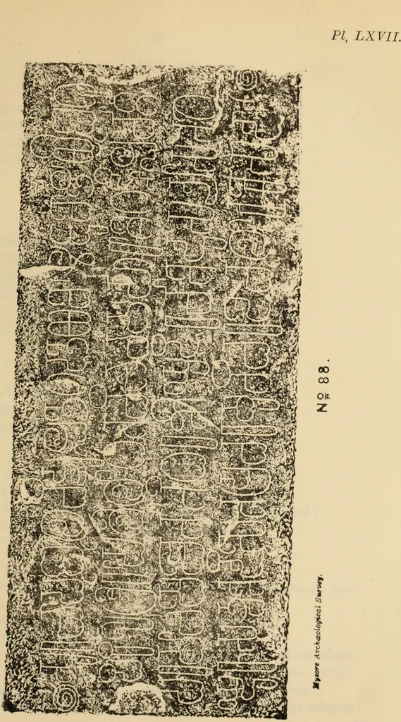 An illustration from Epigraphia carnatica. By B. Lewis Rice, Director of Archaeological Researches in Mysore, 1894, leaf 252