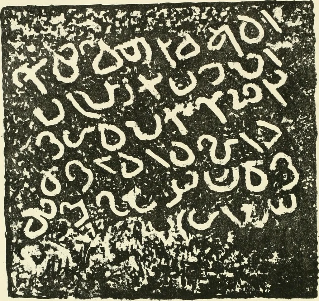 An illustration from Epigraphia carnatica. By B. Lewis Rice, Director of Archaeological Researches in Mysore, 1894, leaf 222