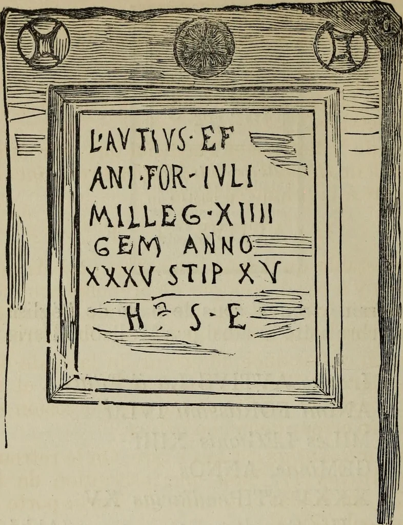 An illustration from Epigraphie romaine du Poitou & de la Saintonge, 1888, leaf 194