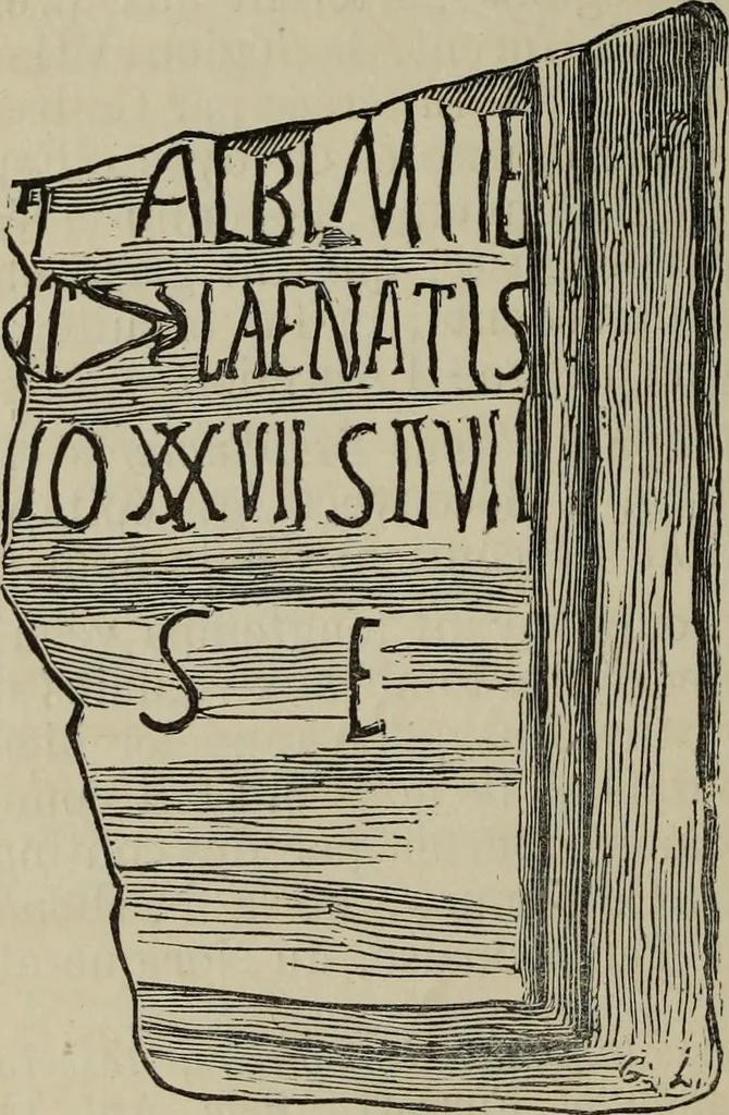 An illustration from Epigraphie romaine du Poitou & de la Saintonge, 1888, leaf 200