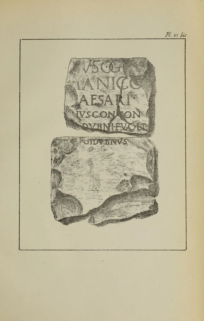 An illustration from Epigraphie romaine du Poitou & de la Saintonge, 1888, leaf 433