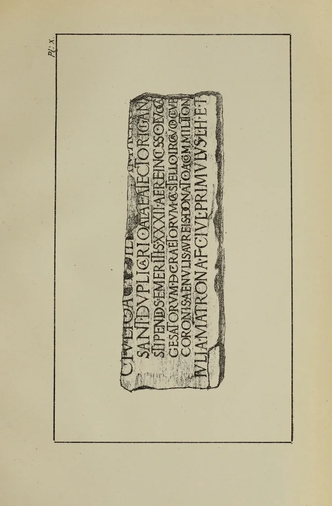 An illustration from Epigraphie romaine du Poitou & de la Saintonge, 1888, leaf 445