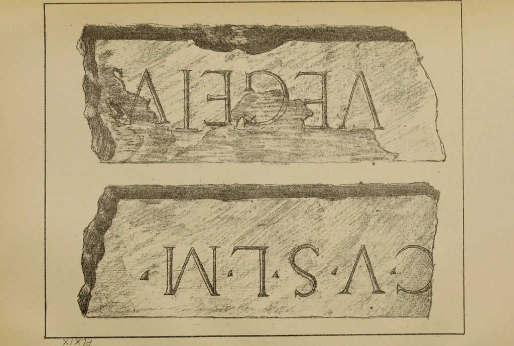An illustration from Epigraphie romaine du Poitou & de la Saintonge, 1888, leaf 477