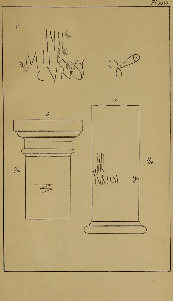 An illustration from Epigraphie romaine du Poitou & de la Saintonge, 1888, leaf 493