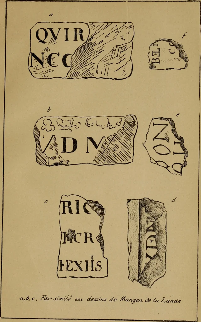 An illustration from Epigraphie romaine du Poitou & de la Saintonge, 1888, leaf 513