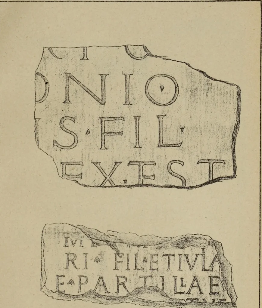An illustration from Epigraphie romaine du Poitou & de la Saintonge, 1888, leaf 531