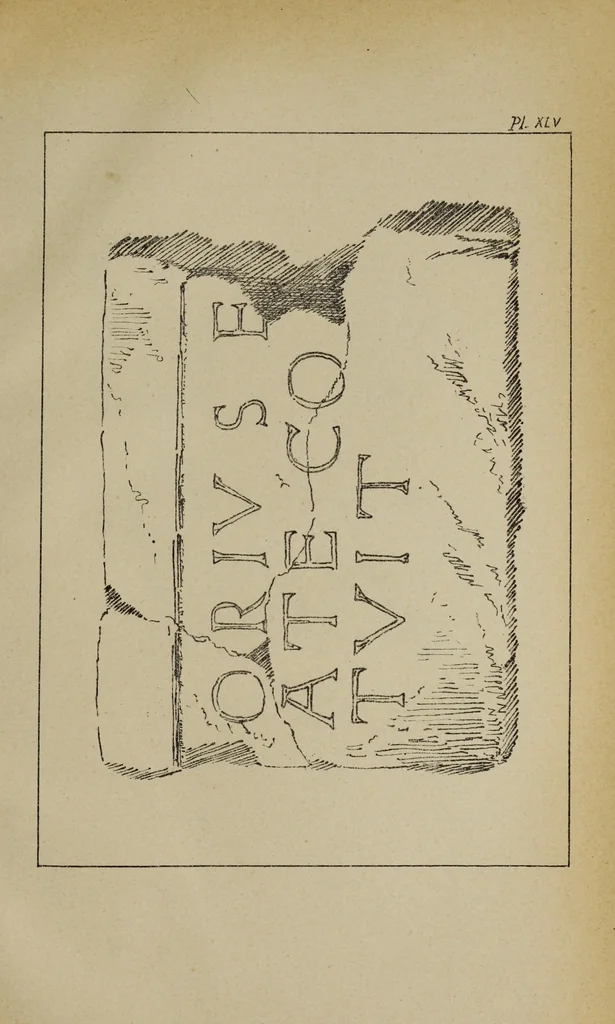 An illustration from Epigraphie romaine du Poitou & de la Saintonge, 1888, leaf 533