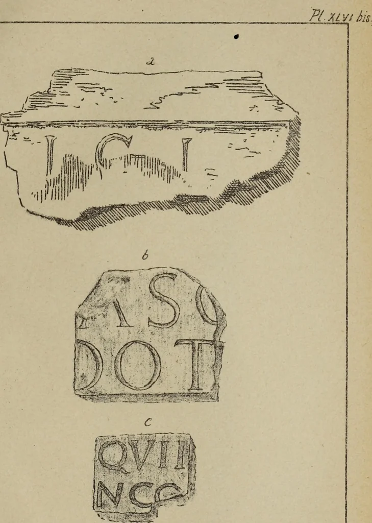 An illustration from Epigraphie romaine du Poitou & de la Saintonge, 1888, leaf 537