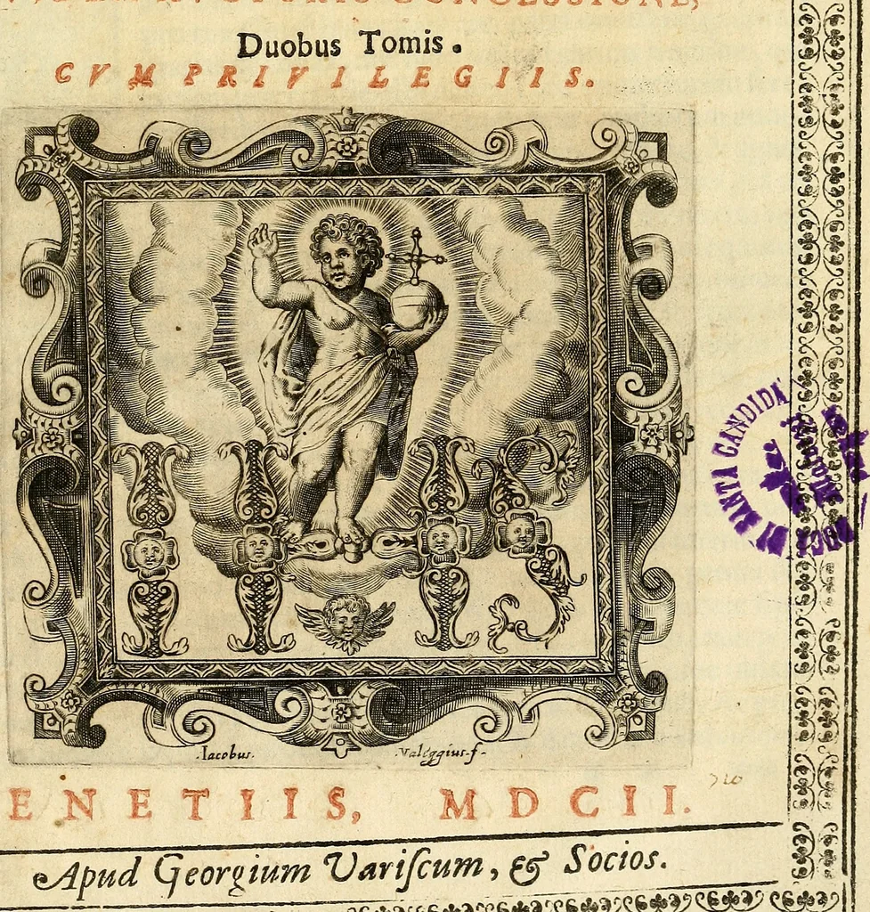 An illustration from Epitome Annalium ecclesiasticorum Cæsaris Baronii..., 1602, leaf 4