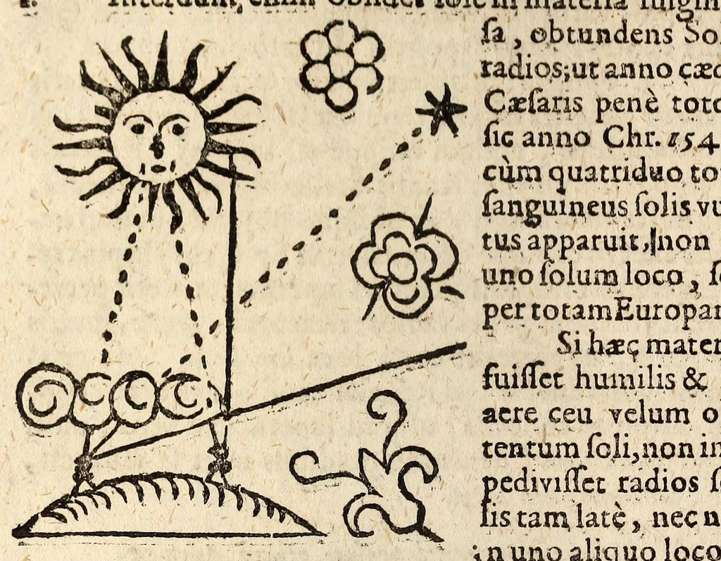 An illustration from Epitome astronomiae copernicanae, usitatâ formâ quaestionum & responsionum conscripta, inq; VII. libros digesta .., 1618, leaf 86