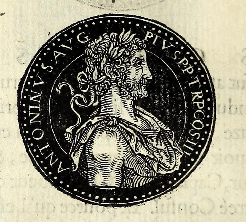 An illustration from Epitome dv thresor des antiqvitez, c'est à dire, Pourtraits des vrayes medailles des empp. tant d'Orient que d'Occident, 1553, leaf 120