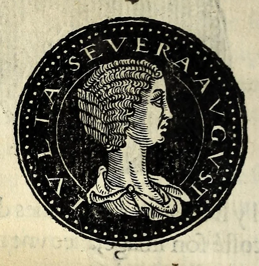 An illustration from Epitome dv thresor des antiqvitez, c'est à dire, Pourtraits des vrayes medailles des empp. tant d'Orient que d'Occident, 1553, leaf 150
