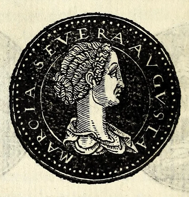 An illustration from Epitome dv thresor des antiqvitez, c'est à dire, Pourtraits des vrayes medailles des empp. tant d'Orient que d'Occident, 1553, leaf 150