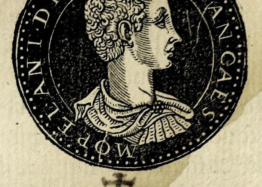 An illustration from Epitome dv thresor des antiqvitez, c'est à dire, Pourtraits des vrayes medailles des empp. tant d'Orient que d'Occident, 1553, leaf 157