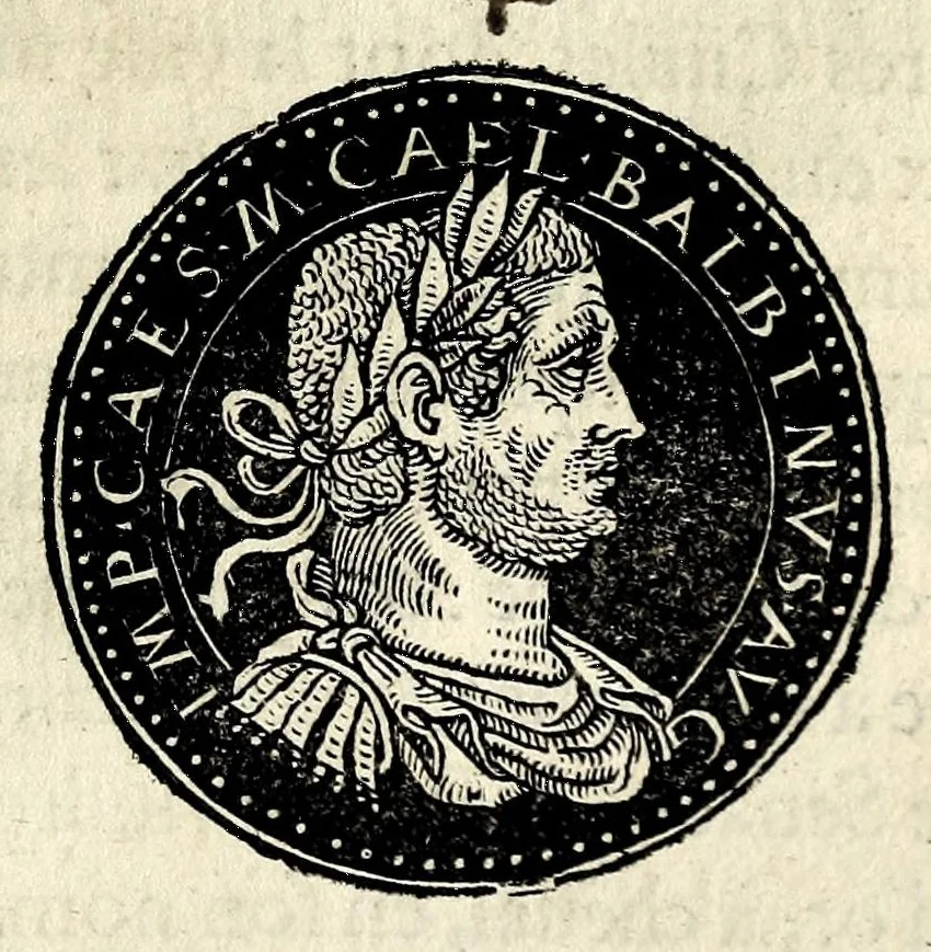 An illustration from Epitome dv thresor des antiqvitez, c'est à dire, Pourtraits des vrayes medailles des empp. tant d'Orient que d'Occident, 1553, leaf 175