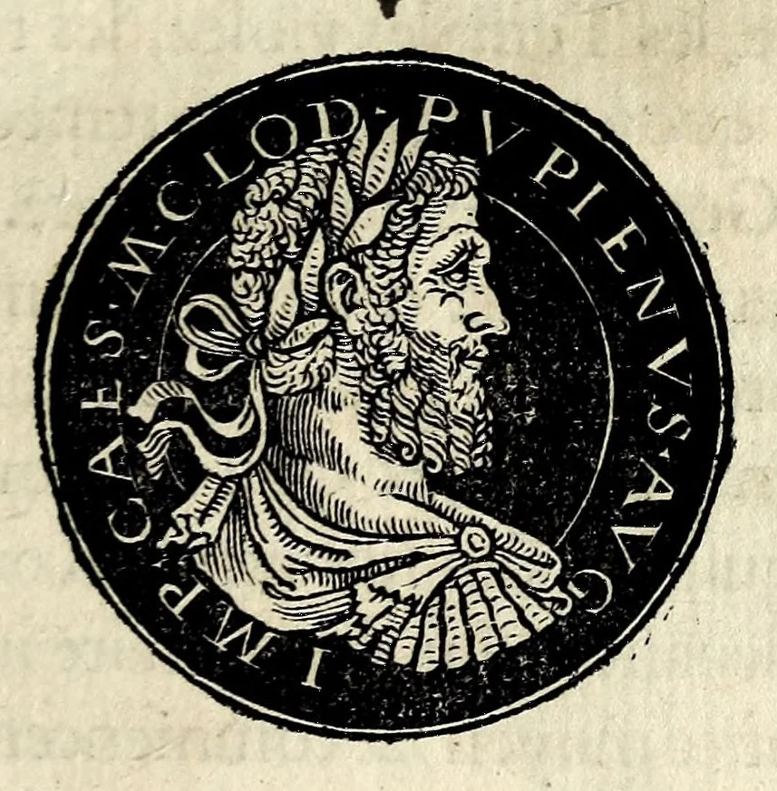 An illustration from Epitome dv thresor des antiqvitez, c'est à dire, Pourtraits des vrayes medailles des empp. tant d'Orient que d'Occident, 1553, leaf 175