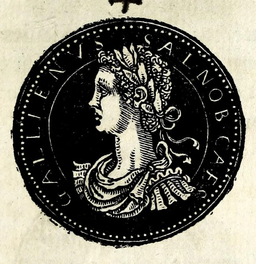 An illustration from Epitome dv thresor des antiqvitez, c'est à dire, Pourtraits des vrayes medailles des empp. tant d'Orient que d'Occident, 1553, leaf 193