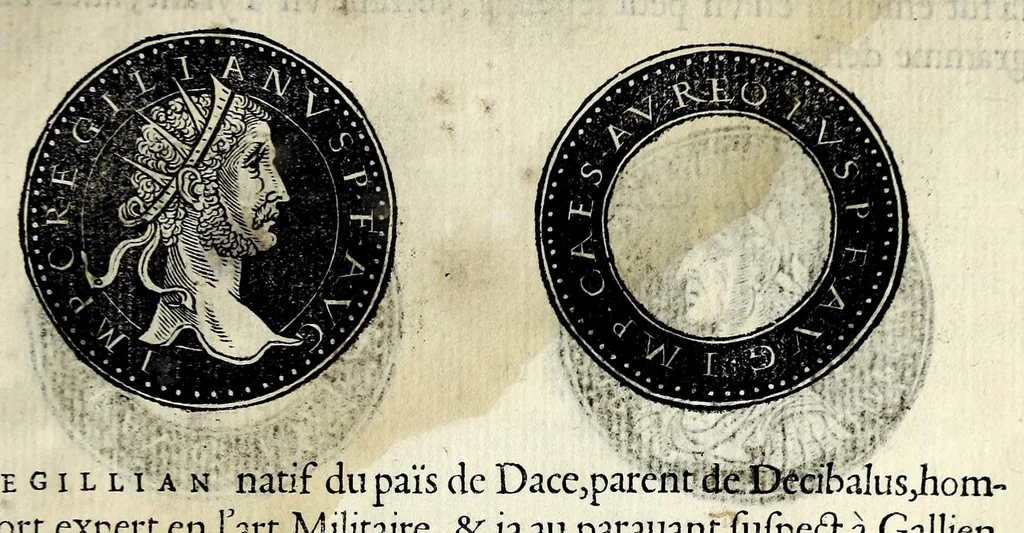 An illustration from Epitome dv thresor des antiqvitez, c'est à dire, Pourtraits des vrayes medailles des empp. tant d'Orient que d'Occident, 1553, leaf 201