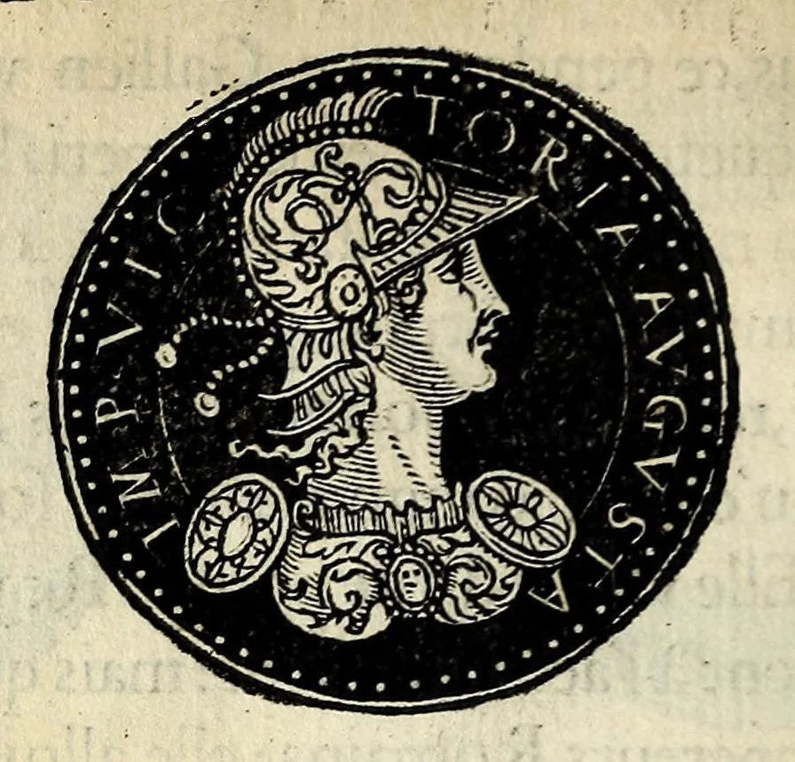 An illustration from Epitome dv thresor des antiqvitez, c'est à dire, Pourtraits des vrayes medailles des empp. tant d'Orient que d'Occident, 1553, leaf 214