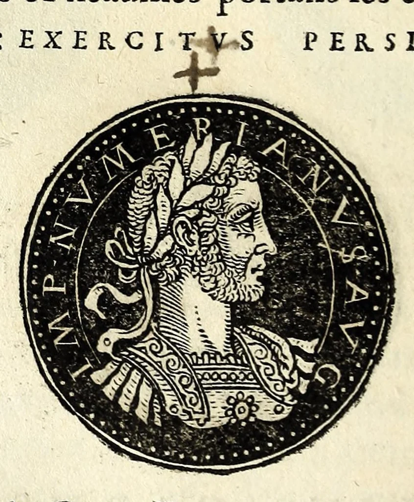 An illustration from Epitome dv thresor des antiqvitez, c'est à dire, Pourtraits des vrayes medailles des empp. tant d'Orient que d'Occident, 1553, leaf 230