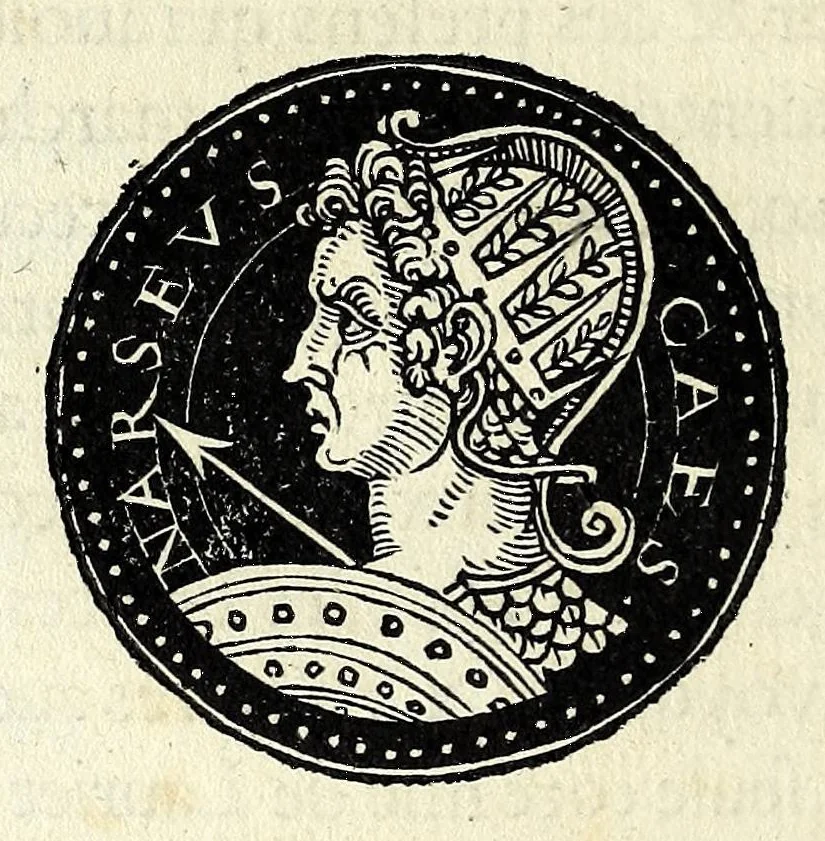 An illustration from Epitome dv thresor des antiqvitez, c'est à dire, Pourtraits des vrayes medailles des empp. tant d'Orient que d'Occident, 1553, leaf 236