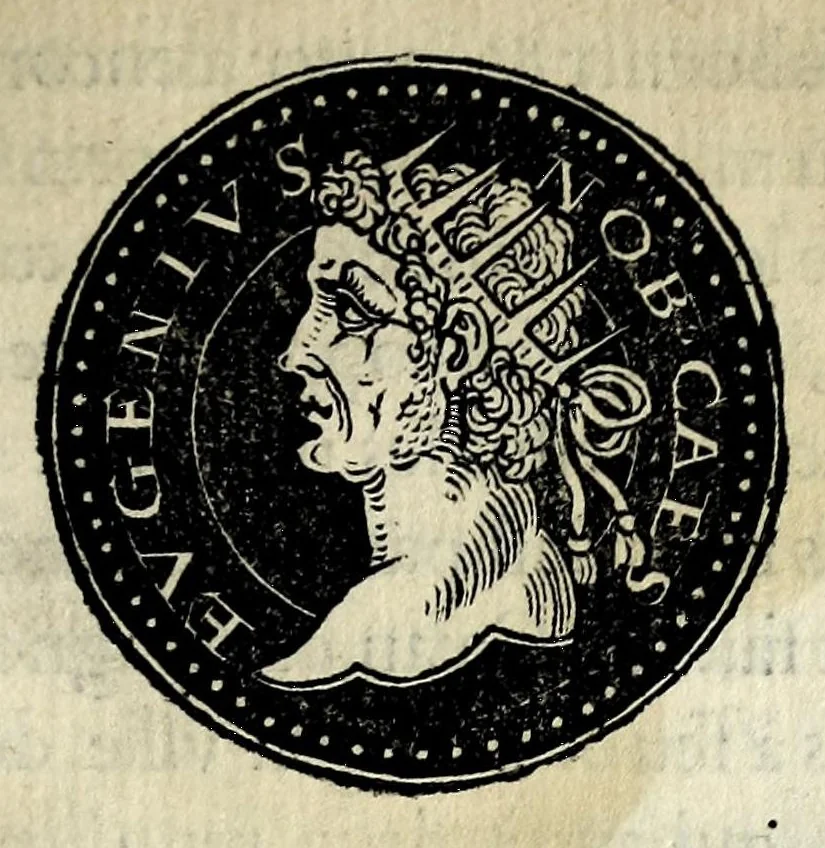 An illustration from Epitome dv thresor des antiqvitez, c'est à dire, Pourtraits des vrayes medailles des empp. tant d'Orient que d'Occident, 1553, leaf 277