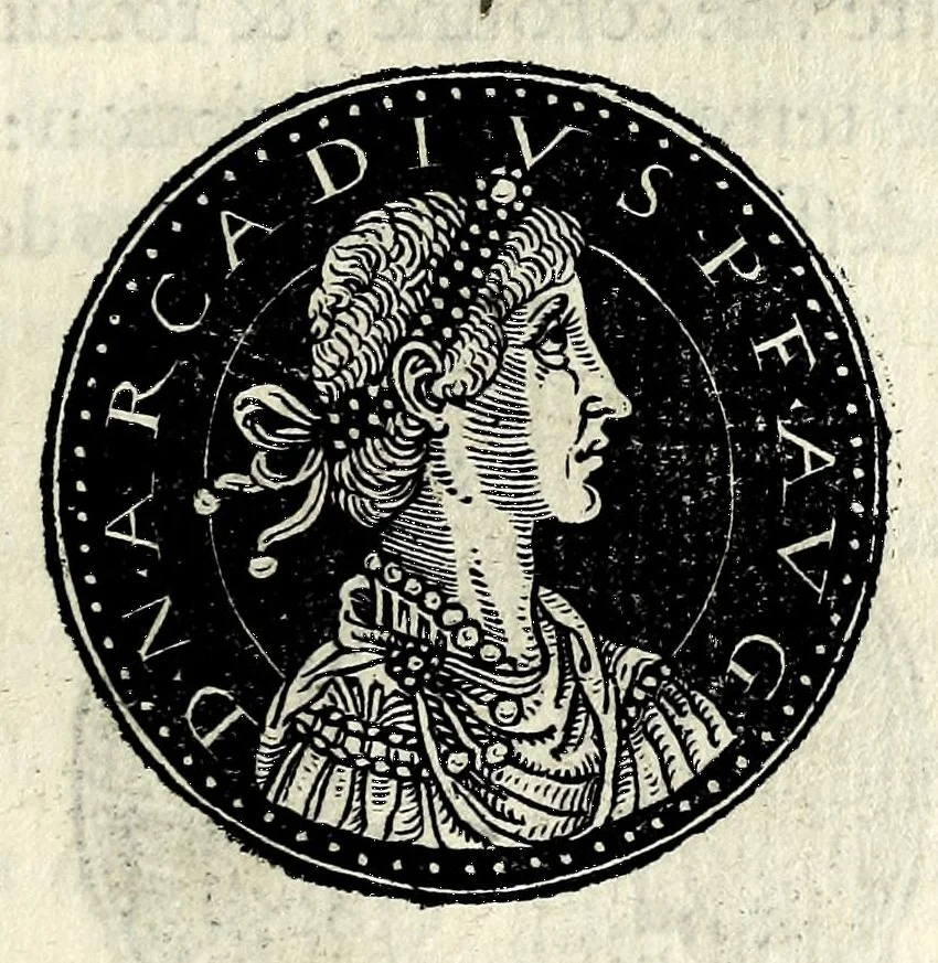 An illustration from Epitome dv thresor des antiqvitez, c'est à dire, Pourtraits des vrayes medailles des empp. tant d'Orient que d'Occident, 1553, leaf 277