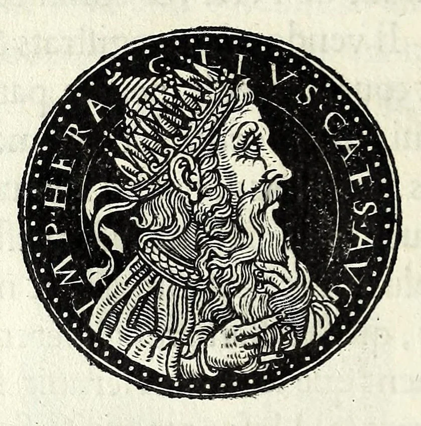 An illustration from Epitome dv thresor des antiqvitez, c'est à dire, Pourtraits des vrayes medailles des empp. tant d'Orient que d'Occident, 1553, leaf 306