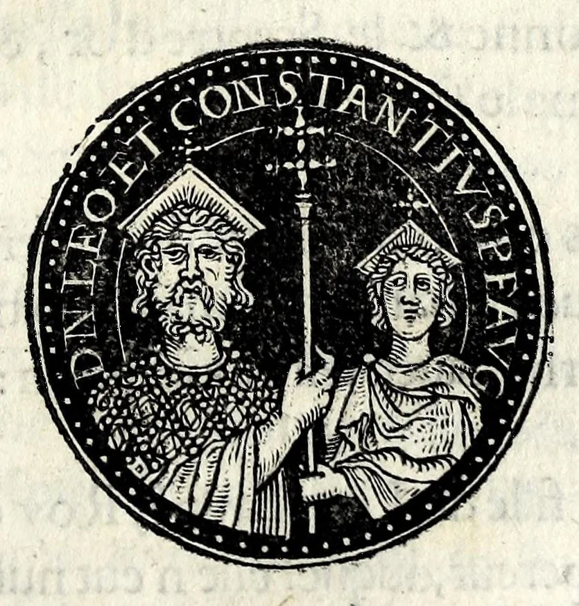 An illustration from Epitome dv thresor des antiqvitez, c'est à dire, Pourtraits des vrayes medailles des empp. tant d'Orient que d'Occident, 1553, leaf 347