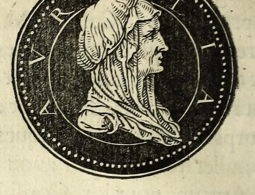 An illustration from Epitome dv thresor des antiqvitez, c'est à dire, Pourtraits des vrayes medailles des empp. tant d'Orient que d'Occident, 1553, leaf 36