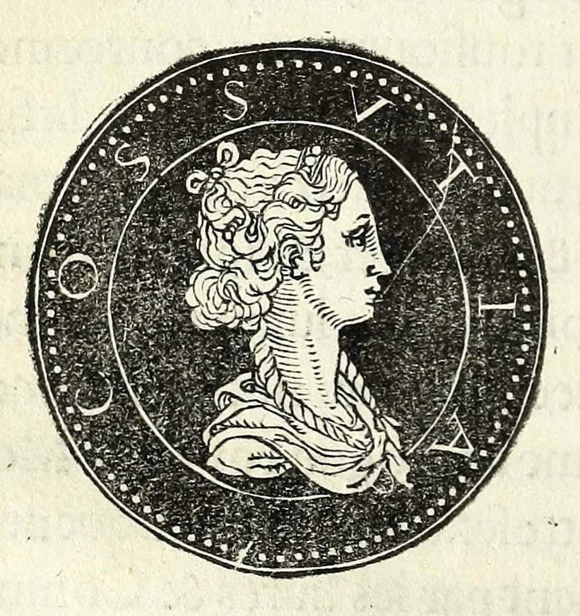 An illustration from Epitome dv thresor des antiqvitez, c'est à dire, Pourtraits des vrayes medailles des empp. tant d'Orient que d'Occident, 1553, leaf 36