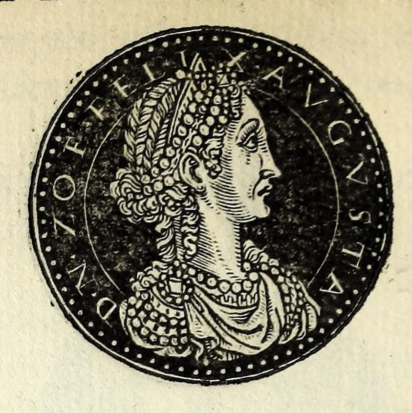 An illustration from Epitome dv thresor des antiqvitez, c'est à dire, Pourtraits des vrayes medailles des empp. tant d'Orient que d'Occident, 1553, leaf 366