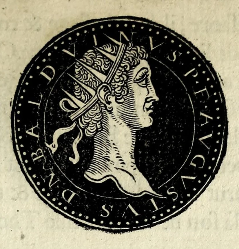 An illustration from Epitome dv thresor des antiqvitez, c'est à dire, Pourtraits des vrayes medailles des empp. tant d'Orient que d'Occident, 1553, leaf 393