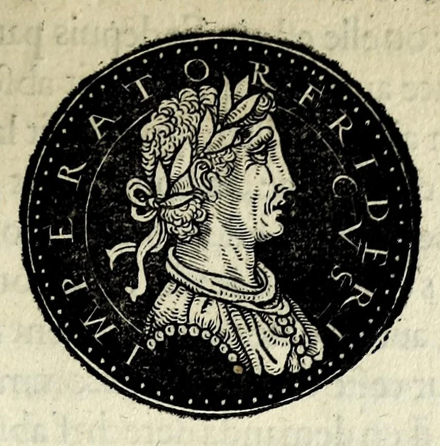 An illustration from Epitome dv thresor des antiqvitez, c'est à dire, Pourtraits des vrayes medailles des empp. tant d'Orient que d'Occident, 1553, leaf 397