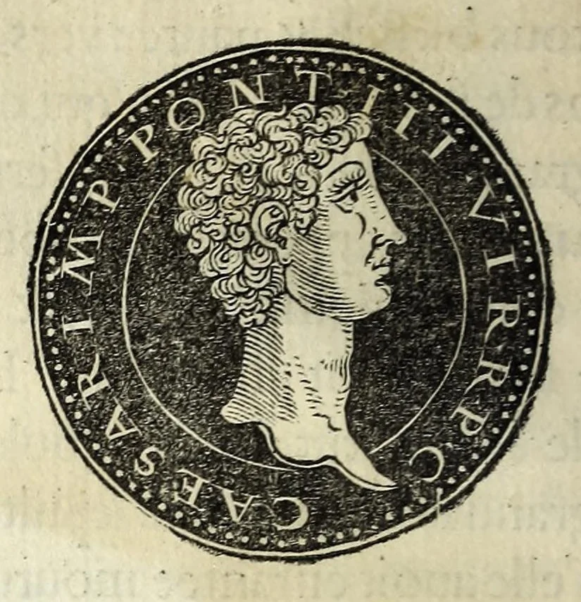 An illustration from Epitome dv thresor des antiqvitez, c'est à dire, Pourtraits des vrayes medailles des empp. tant d'Orient que d'Occident, 1553, leaf 40