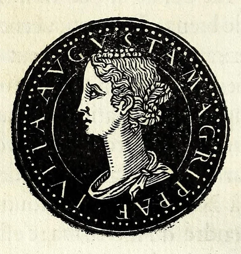 An illustration from Epitome dv thresor des antiqvitez, c'est à dire, Pourtraits des vrayes medailles des empp. tant d'Orient que d'Occident, 1553, leaf 50