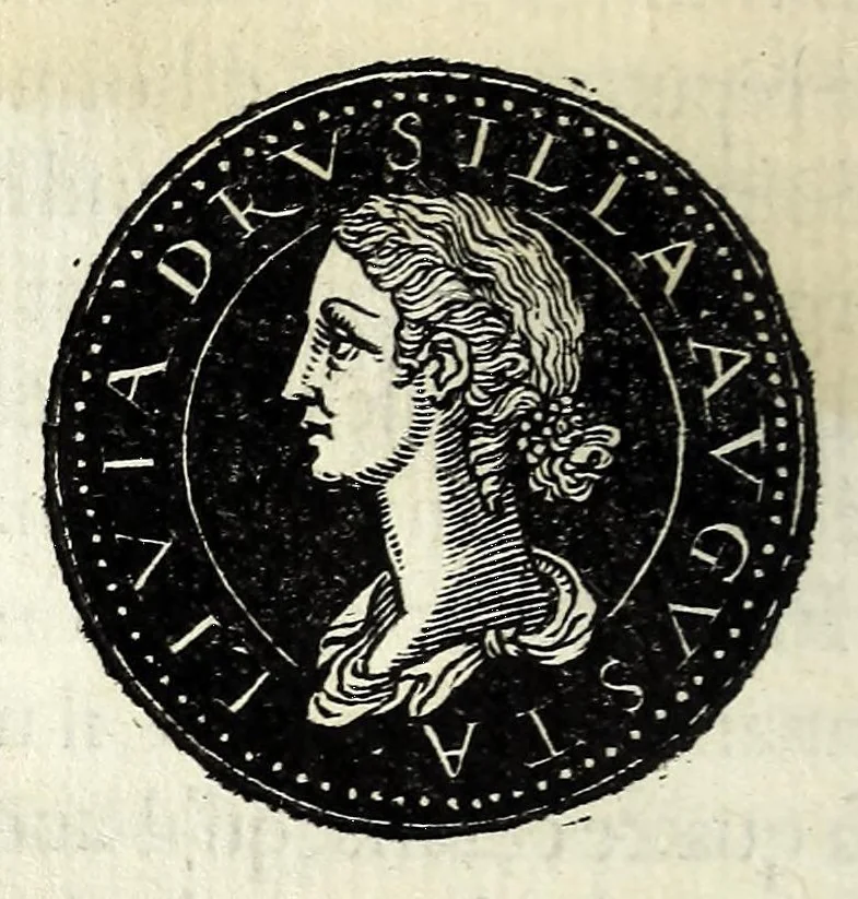 An illustration from Epitome dv thresor des antiqvitez, c'est à dire, Pourtraits des vrayes medailles des empp. tant d'Orient que d'Occident, 1553, leaf 50