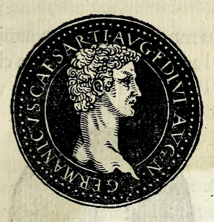 An illustration from Epitome dv thresor des antiqvitez, c'est à dire, Pourtraits des vrayes medailles des empp. tant d'Orient que d'Occident, 1553, leaf 59
