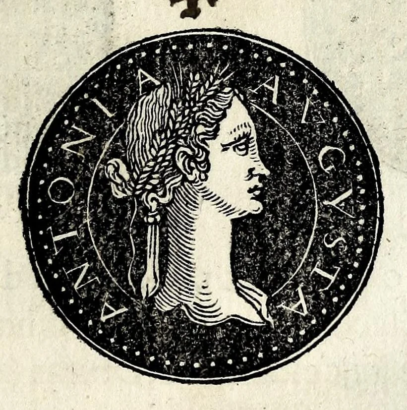 An illustration from Epitome dv thresor des antiqvitez, c'est à dire, Pourtraits des vrayes medailles des empp. tant d'Orient que d'Occident, 1553, leaf 65