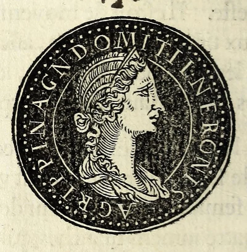 An illustration from Epitome dv thresor des antiqvitez, c'est à dire, Pourtraits des vrayes medailles des empp. tant d'Orient que d'Occident, 1553, leaf 72
