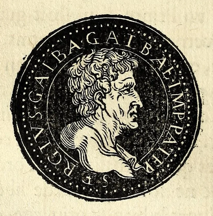An illustration from Epitome dv thresor des antiqvitez, c'est à dire, Pourtraits des vrayes medailles des empp. tant d'Orient que d'Occident, 1553, leaf 78
