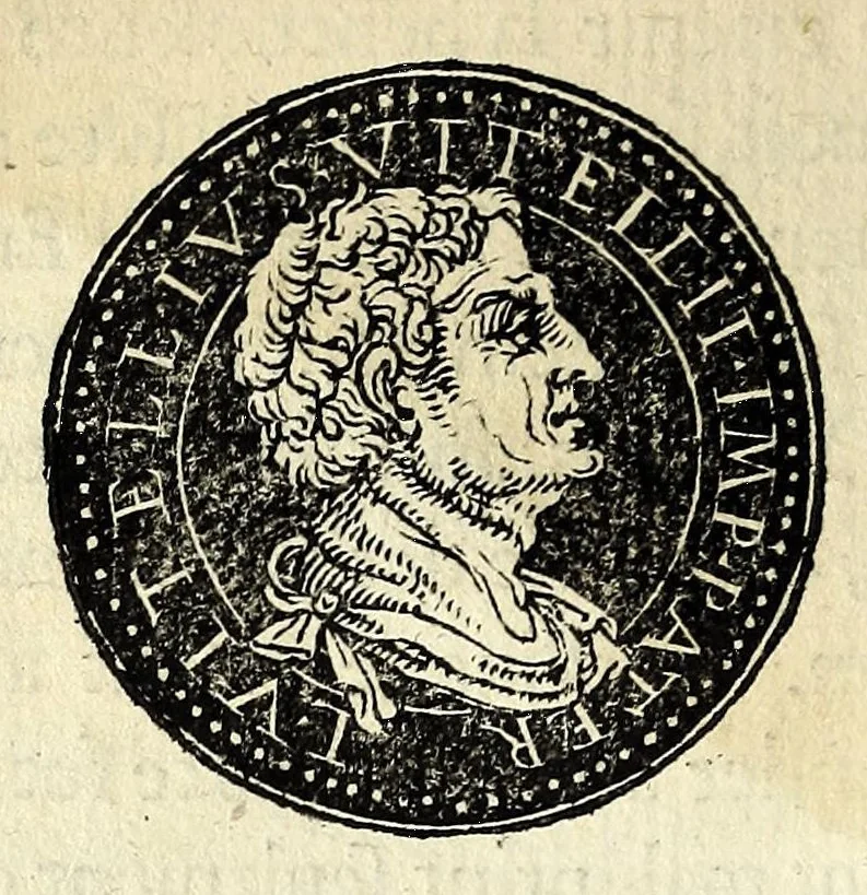 An illustration from Epitome dv thresor des antiqvitez, c'est à dire, Pourtraits des vrayes medailles des empp. tant d'Orient que d'Occident, 1553, leaf 86
