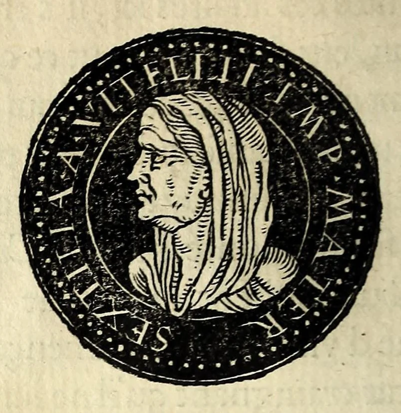 An illustration from Epitome dv thresor des antiqvitez, c'est à dire, Pourtraits des vrayes medailles des empp. tant d'Orient que d'Occident, 1553, leaf 86