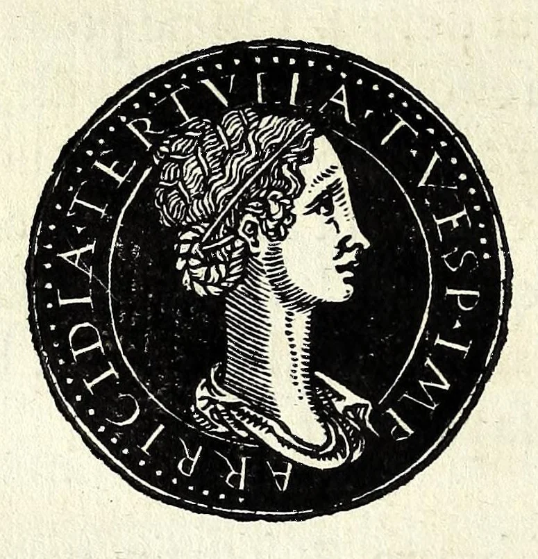 An illustration from Epitome dv thresor des antiqvitez, c'est à dire, Pourtraits des vrayes medailles des empp. tant d'Orient que d'Occident, 1553, leaf 98