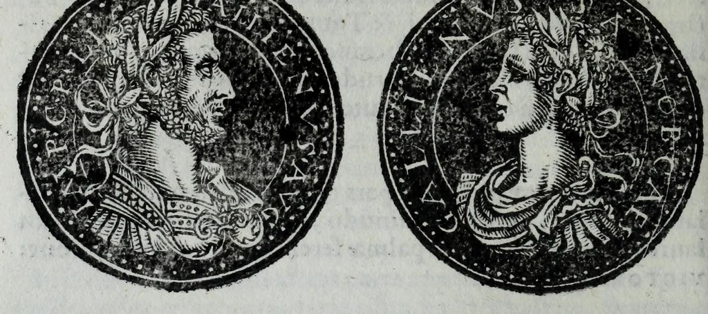 An illustration from Epitome thesavri antiqvitatvm, hoc est, Impp. Rom. orientalivm et occidentalivm iconum : ex antiquis numismatibus quam fidelissime deliniatarum, ex Musaeo Iacobi de Strada mantuani antiquarij, 1557, leaf 212