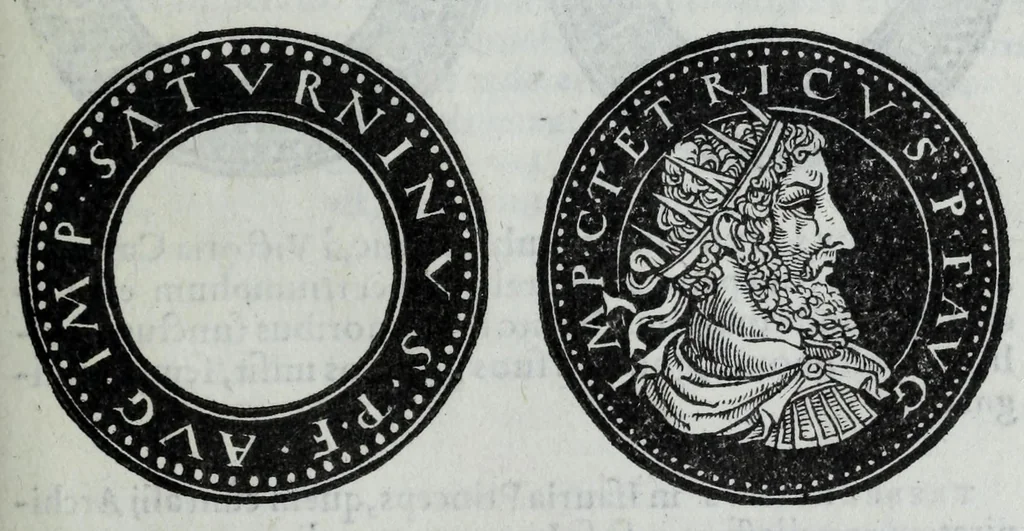 An illustration from Epitome thesavri antiqvitatvm, hoc est, Impp. Rom. orientalivm et occidentalivm iconum : ex antiquis numismatibus quam fidelissime deliniatarum, ex Musaeo Iacobi de Strada mantuani antiquarij, 1557, leaf 223