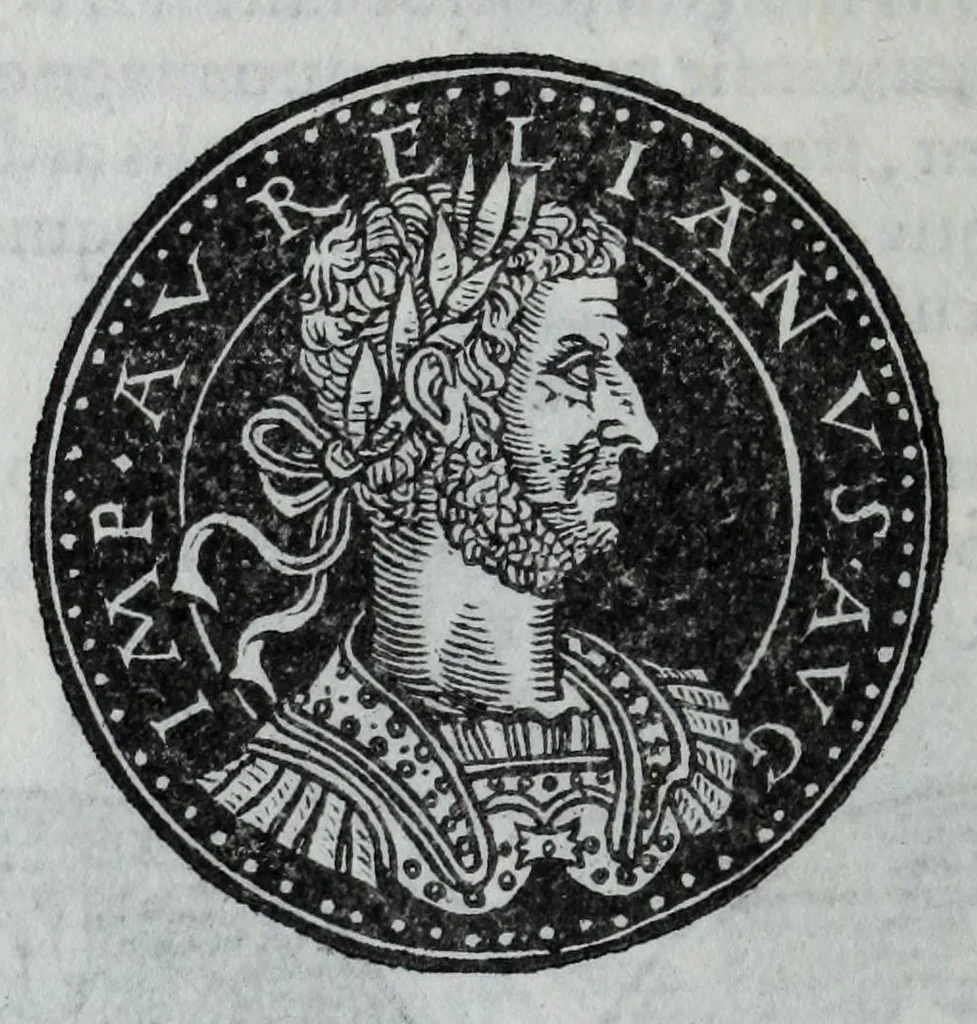 An illustration from Epitome thesavri antiqvitatvm, hoc est, Impp. Rom. orientalivm et occidentalivm iconum : ex antiquis numismatibus quam fidelissime deliniatarum, ex Musaeo Iacobi de Strada mantuani antiquarij, 1557, leaf 230